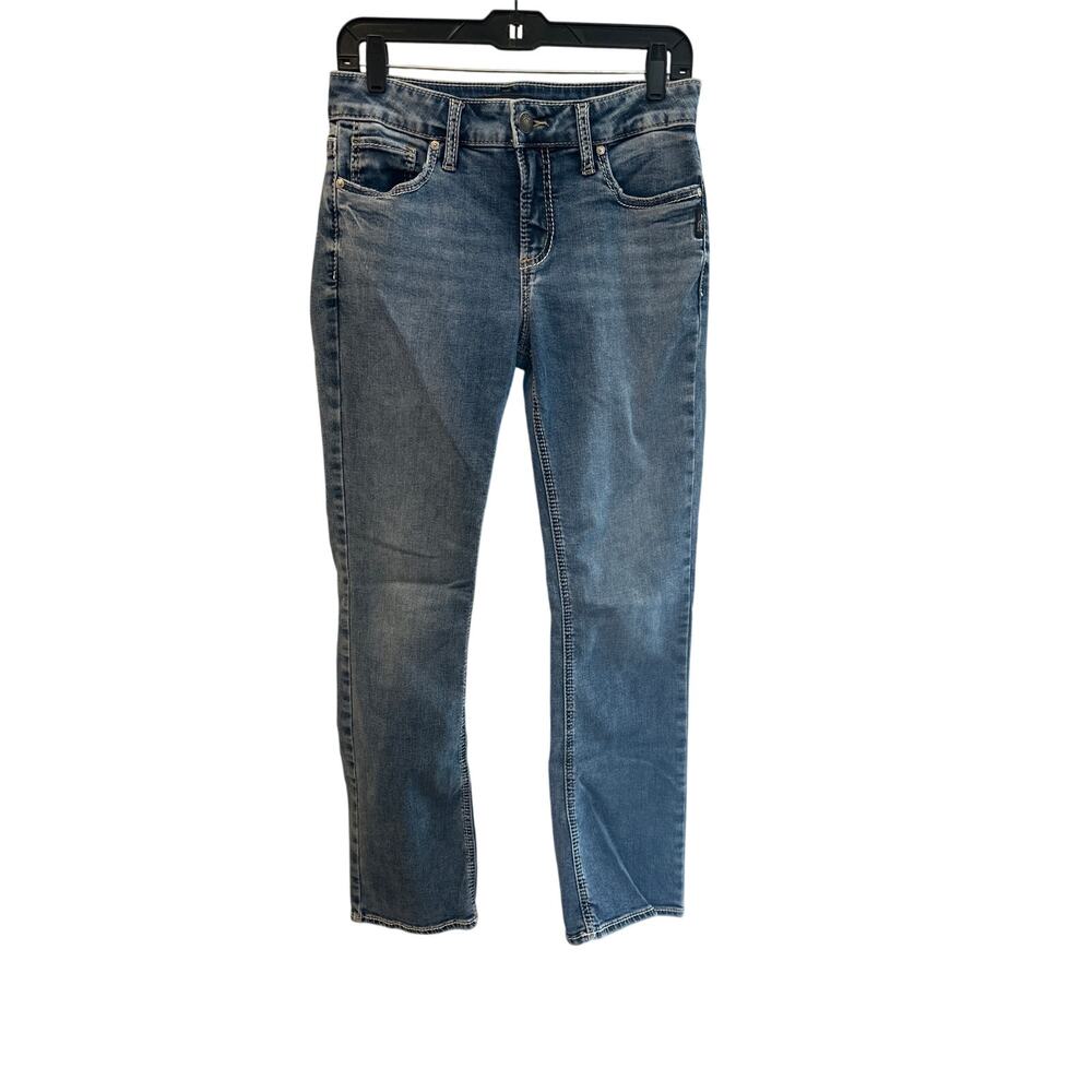 ⭐️ Women’s Silver Mid Rise Straight Leg Jeans. Size 30X29
